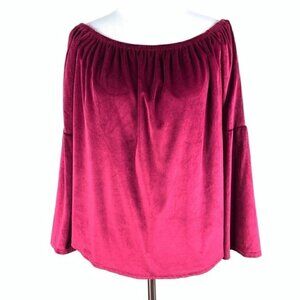 Rokoko Dazz top S raspberry red velvet peasant Renaissance Goth dark romantic